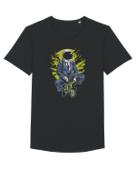 Office Astronaut Biker Tricou mânecă scurtă guler larg Bărbat Skater
