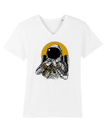 Golden DJ Astronaut Tricou mânecă scurtă guler V Bărbat Presenter