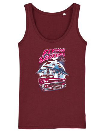 Flying Saucers Vintage Car Burgundy
