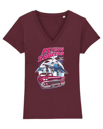 Flying Saucers Vintage Car Burgundy
