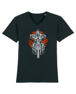 Chopper Gasmask Rider Tricou mânecă scurtă guler V Bărbat Presenter
