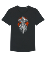 Chopper Gasmask Rider Tricou mânecă scurtă guler larg Bărbat Skater