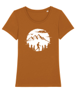 Singur pe Cărări de Munte Tricou mânecă scurtă guler larg fitted Damă Expresser