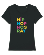 HIP HOP Hooray Retro Style Tricou mânecă scurtă guler larg fitted Damă Expresser