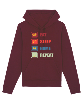 Eat Sleep Game Repeat Burgundy