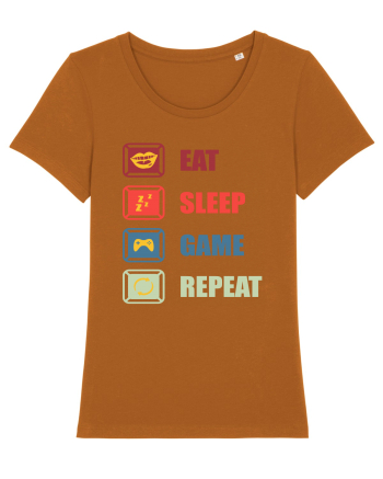 Eat Sleep Game Repeat Roasted Orange