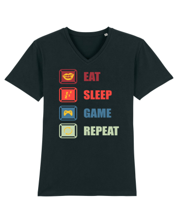 Eat Sleep Game Repeat Black