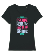 Escape Reality And Play Game Tricou mânecă scurtă guler larg fitted Damă Expresser