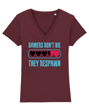 Gamers Don't Die, They Respawn Burgundy