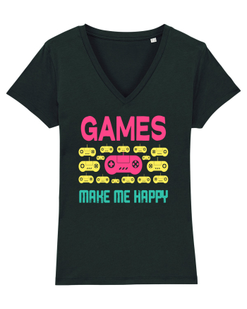 Games Make Me Happy Black