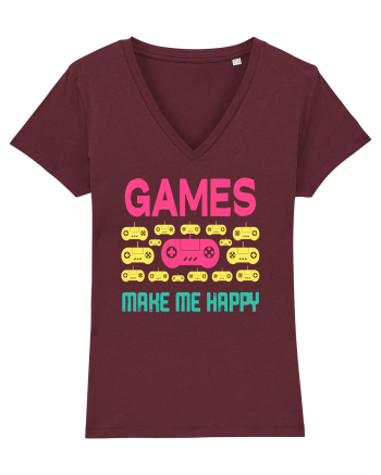 Games Make Me Happy Burgundy