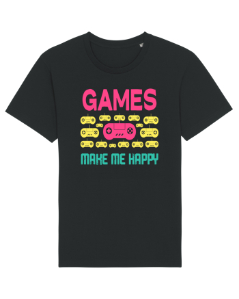 Games Make Me Happy Black