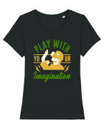 Play With Your Imagination Tricou mânecă scurtă guler larg fitted Damă Expresser