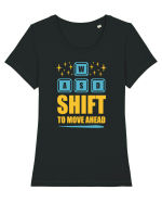 Shift To Move Ahead Tricou mânecă scurtă guler larg fitted Damă Expresser