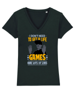 Games Have Lots Of Lives Tricou mânecă scurtă guler V Damă Evoker