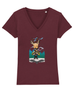 Vanator 6 Tricou mânecă scurtă guler V Damă Evoker