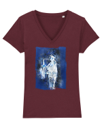 Cântărețul de Jazz Tricou mânecă scurtă guler V Damă Evoker