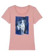 Cântărețul de Jazz Tricou mânecă scurtă guler larg fitted Damă Expresser