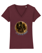 Fly me to the Moon Tricou mânecă scurtă guler V Damă Evoker