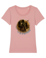 Fly me to the Moon Tricou mânecă scurtă guler larg fitted Damă Expresser