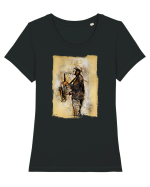 Cântărețul de Jazz Tricou mânecă scurtă guler larg fitted Damă Expresser