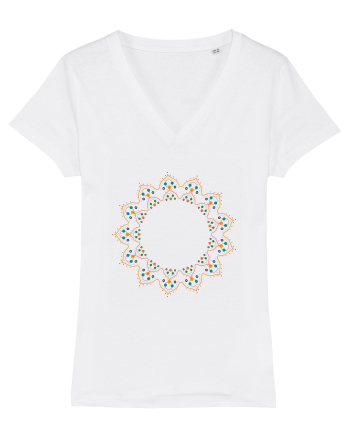 Orange/Red Pattern White