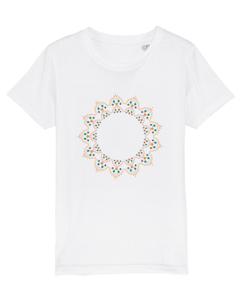 Orange/Red Pattern White