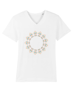 Orange/Red Pattern Tricou mânecă scurtă guler V Bărbat Presenter