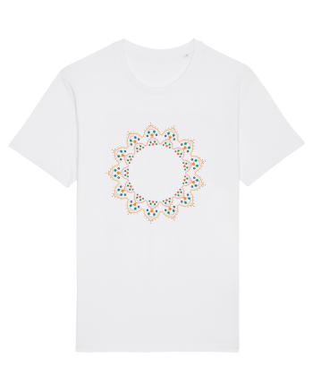 Orange/Red Pattern White
