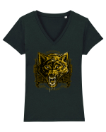 Wolf Tricou mânecă scurtă guler V Damă Evoker