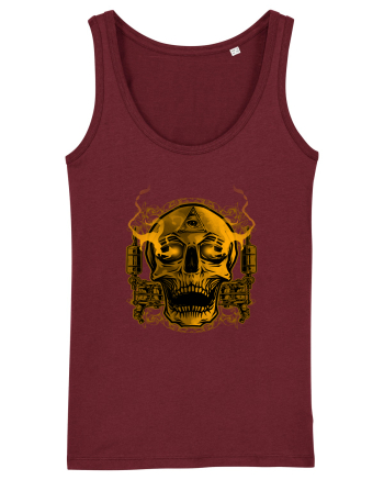 Golden Skull Tattoo Burgundy