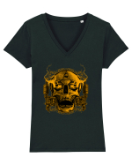 Golden Skull Tattoo Tricou mânecă scurtă guler V Damă Evoker