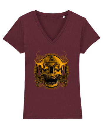 Golden Skull Tattoo Burgundy