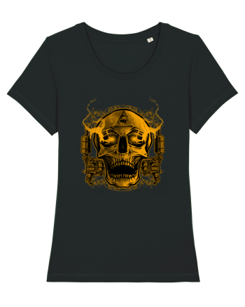 Golden Skull Tattoo Black
