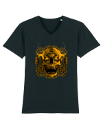Golden Skull Tattoo Tricou mânecă scurtă guler V Bărbat Presenter
