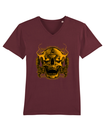 Golden Skull Tattoo Burgundy