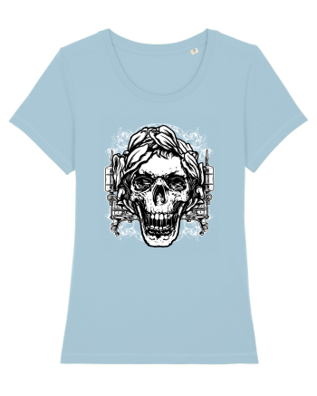 Skull Tattoo Sky Blue