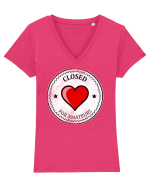closed heart Tricou mânecă scurtă guler V Damă Evoker