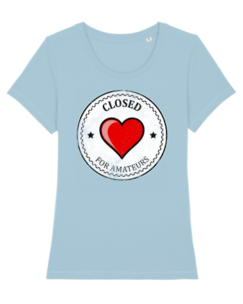 closed heart Sky Blue