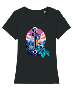 Mermaid Tricou mânecă scurtă guler larg fitted Damă Expresser