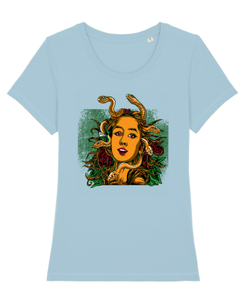 Snake Woman Sky Blue