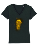 Jellyfish Tricou mânecă scurtă guler V Damă Evoker