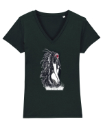 Indian Girl Tricou mânecă scurtă guler V Damă Evoker